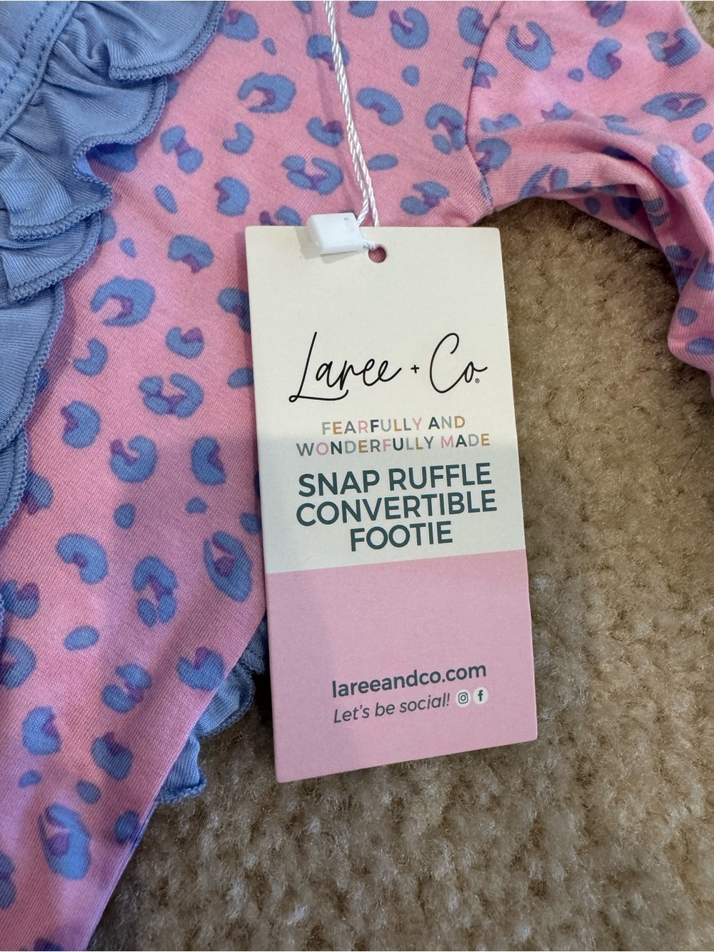 Pink Leopard Ruffle Snap-Front Baby One-Piece - NWT - Picture 2 of 4